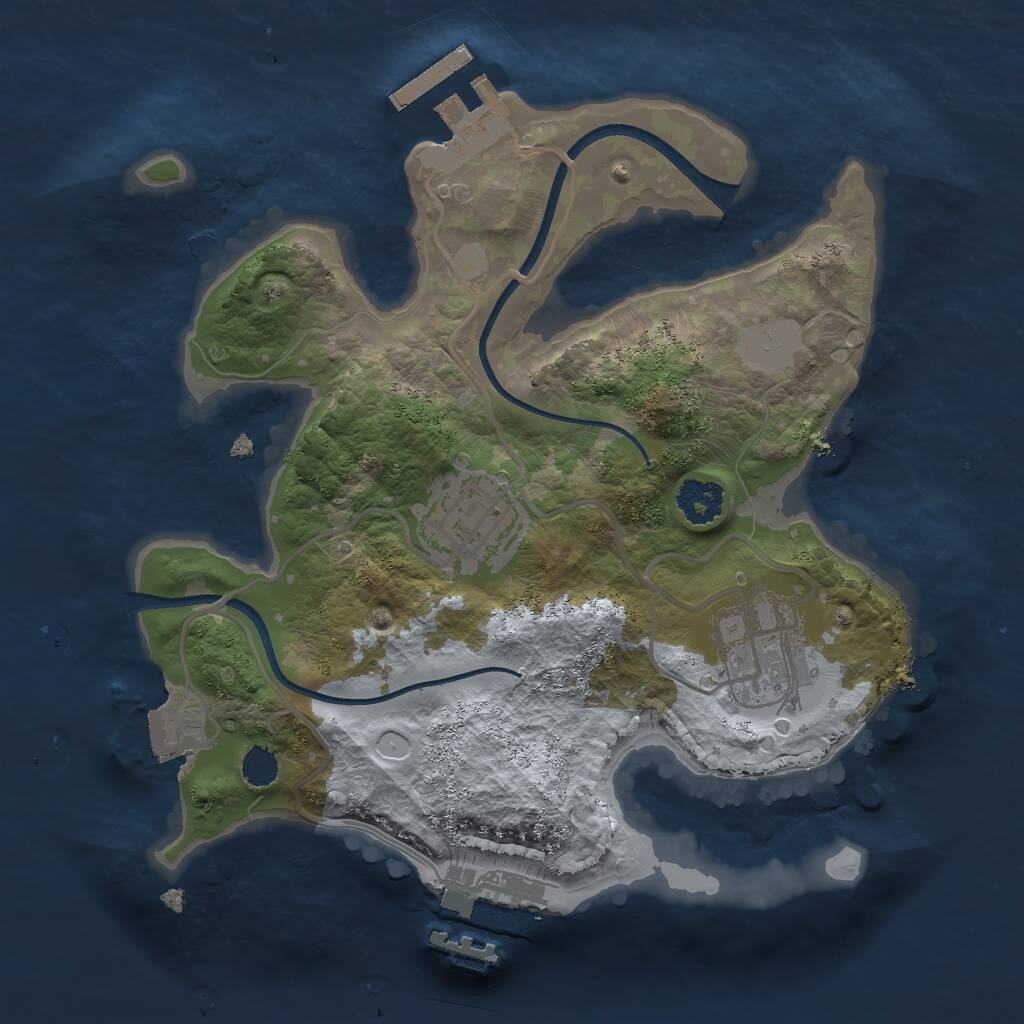 Rust Map: Procedural Map, Size: 2240, Seed: 15691001, 5 Monuments