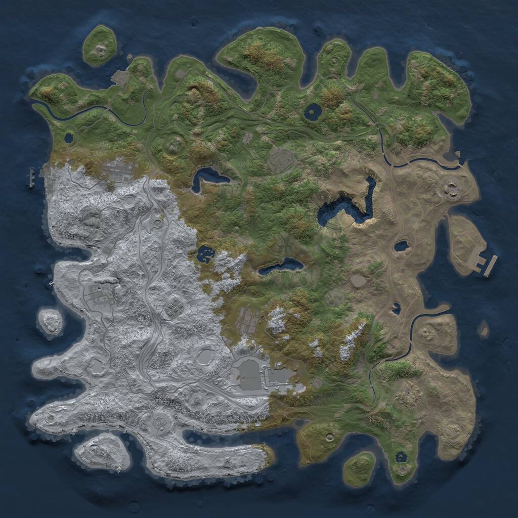 Rust Map: Procedural Map, Size: 4500, Seed: 247077797, 15 Monuments