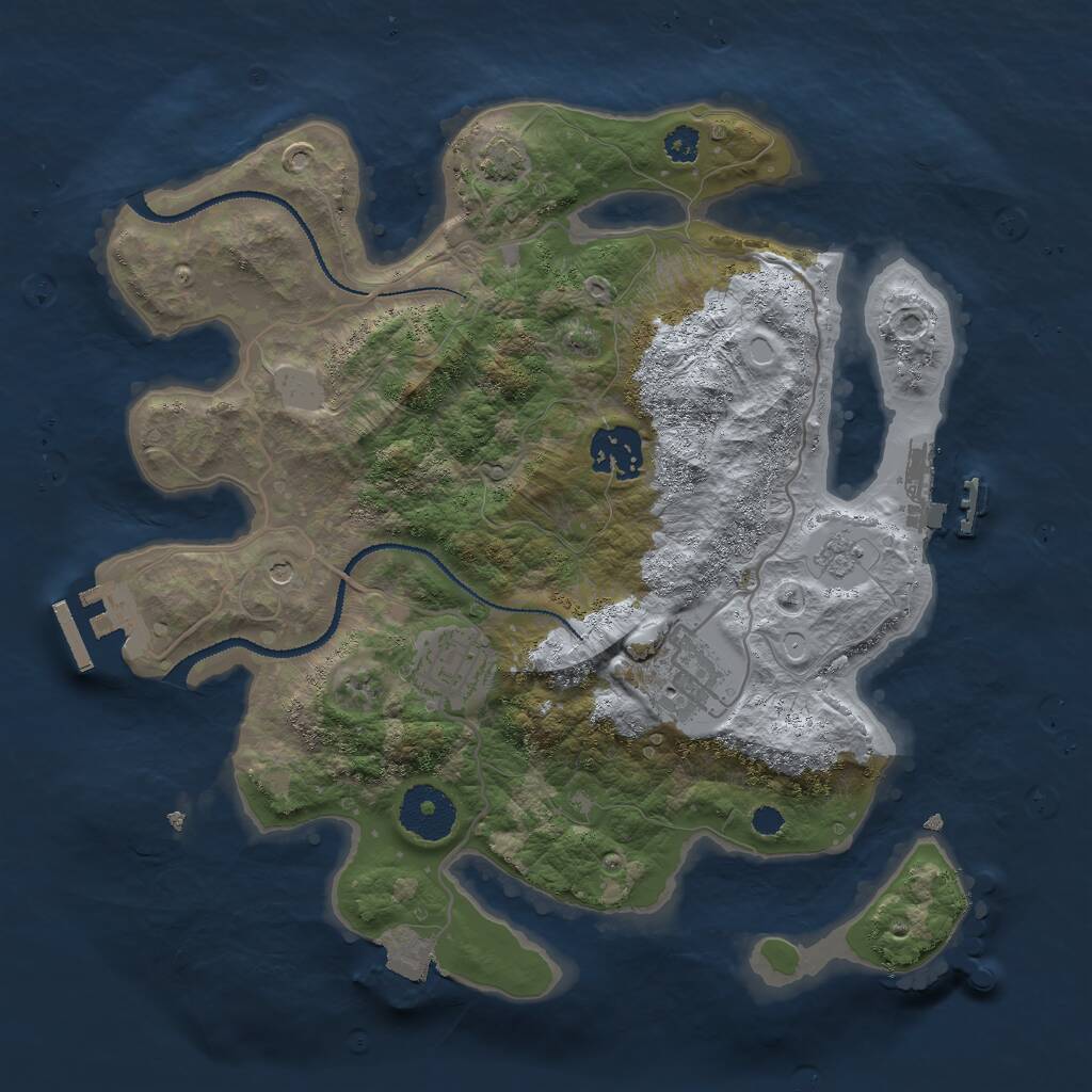 Rust Map: Procedural Map, Size: 3000, Seed: 218952121, 9 Monuments