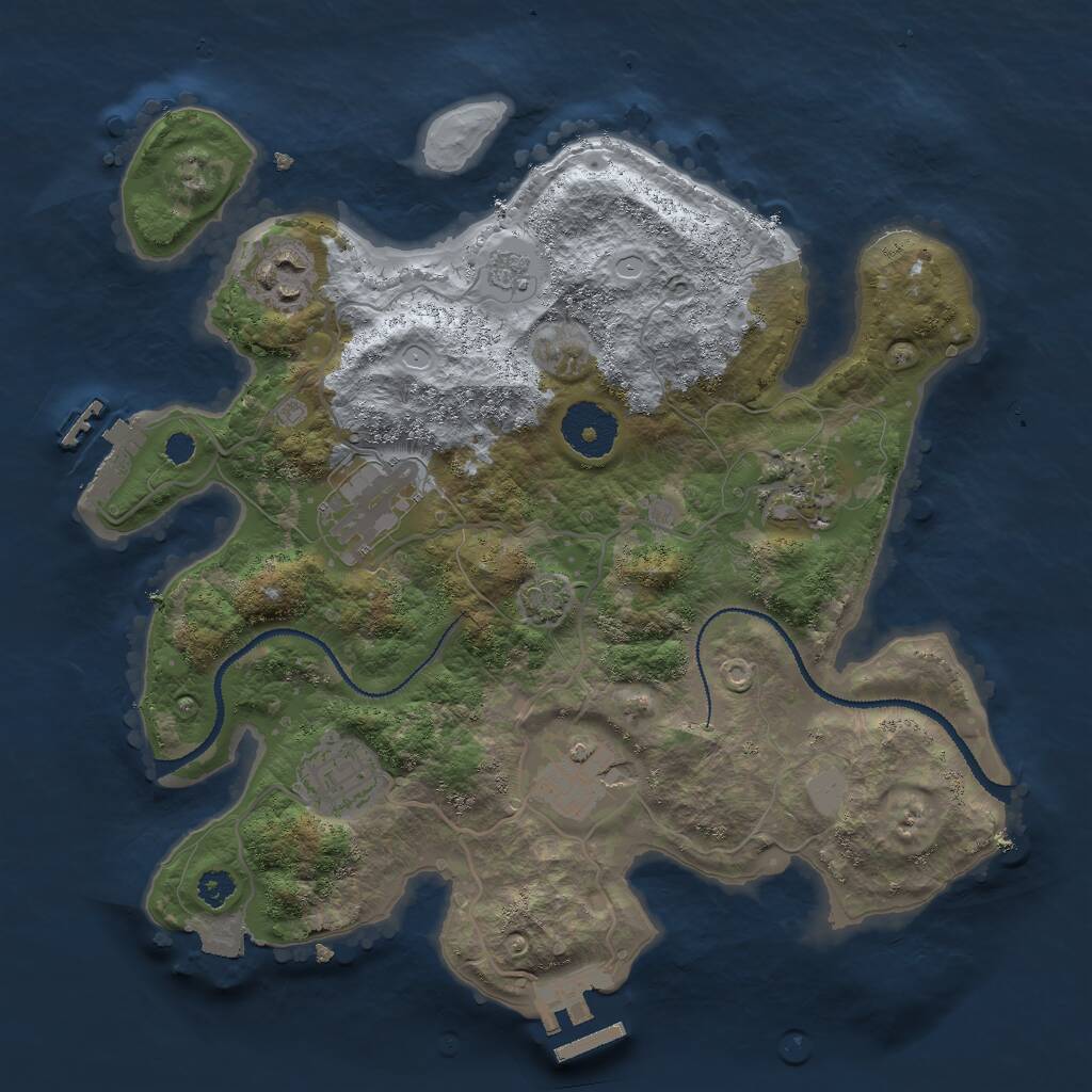 Rust Map: Procedural Map, Size: 3000, Seed: 1425662947, 10 Monuments