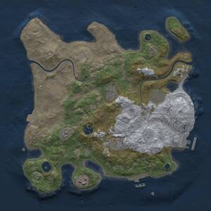 Thumbnail Rust Map: Procedural Map, Size: 3300, Seed: 459599272, 12 Monuments