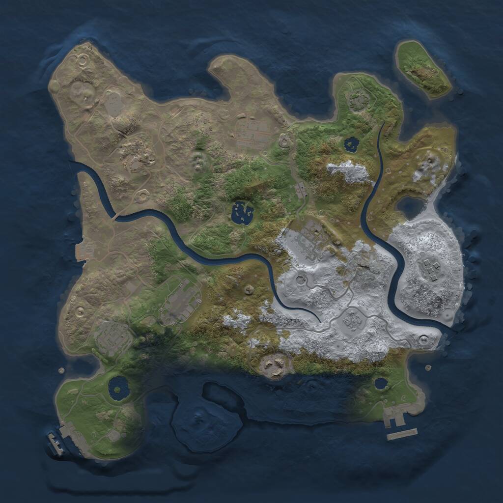 Rust Map: Procedural Map, Size: 3300, Seed: 459599272, 14 Monuments