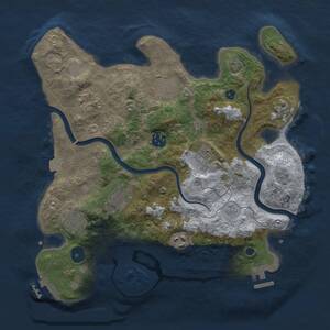 Thumbnail Rust Map: Procedural Map, Size: 3300, Seed: 459599272, 14 Monuments