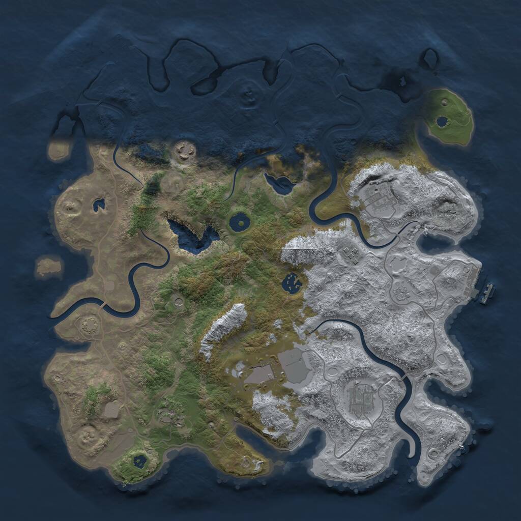 Rust Map: Procedural Map, Size: 4000, Seed: 273749, 13 Monuments