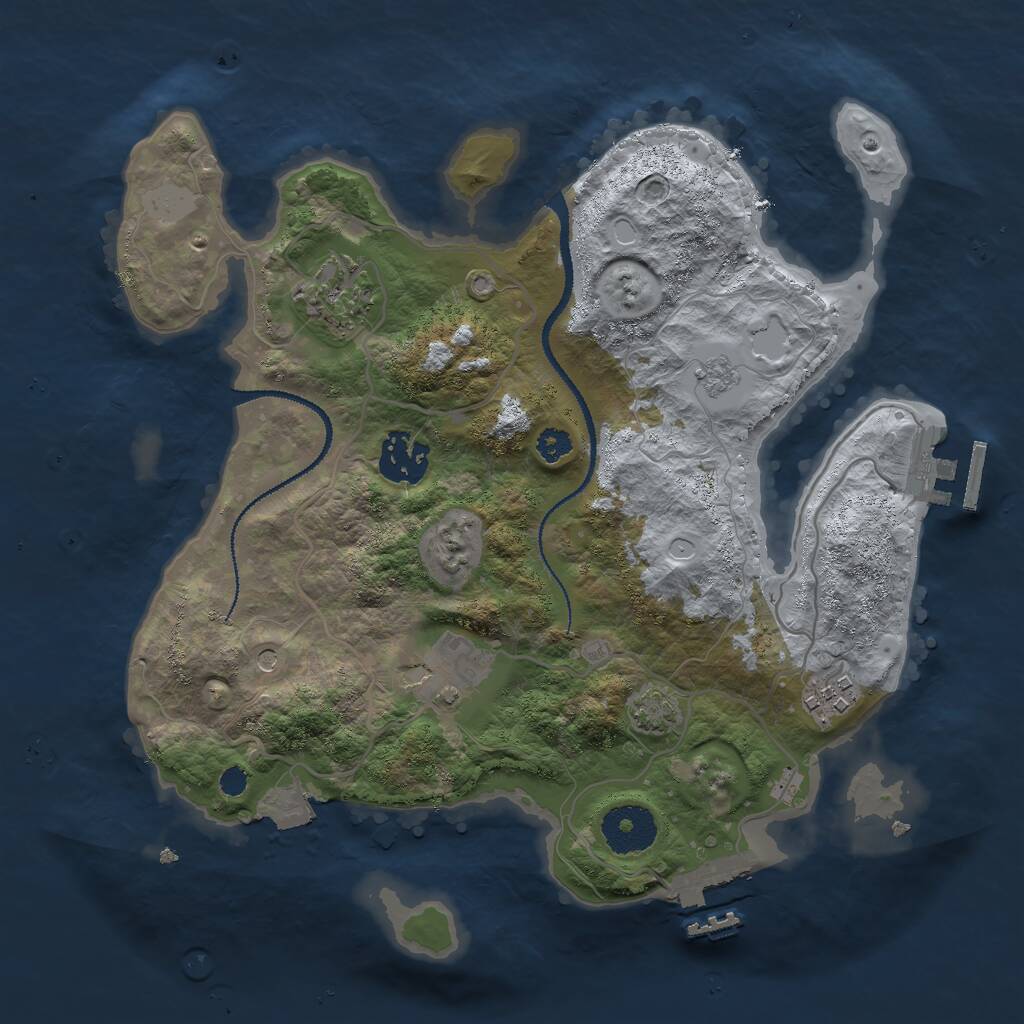 Rust Map: Procedural Map, Size: 3000, Seed: 55905388, 10 Monuments