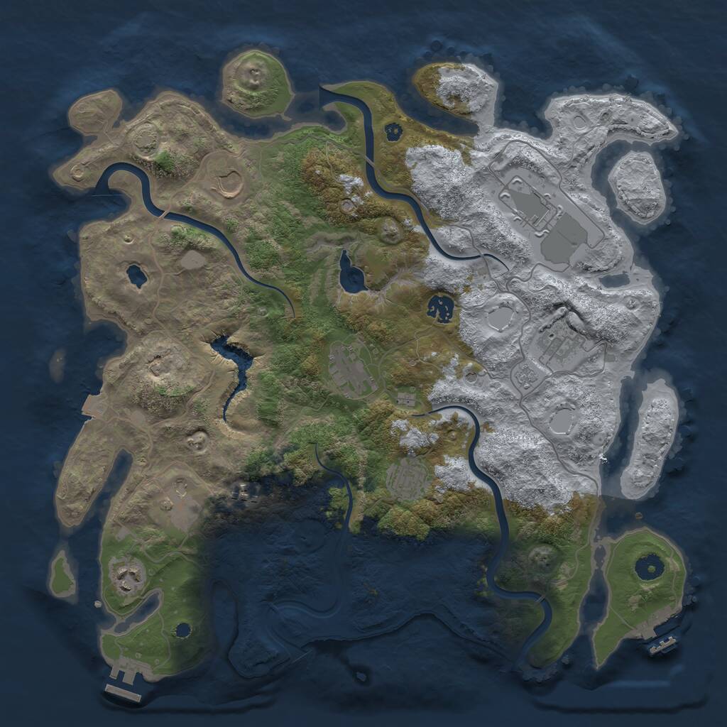 Rust Map: Procedural Map, Size: 4000, Seed: 1824648285, 15 Monuments