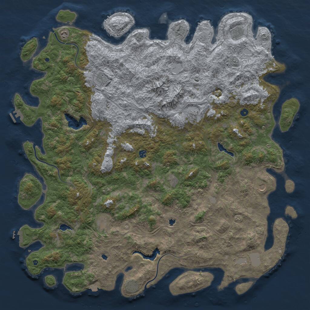 Rust Map: Procedural Map, Size: 6000, Seed: 7316, 17 Monuments