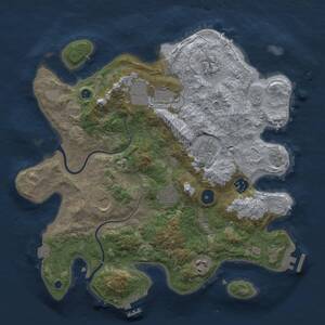 Thumbnail Rust Map: Procedural Map, Size: 3500, Seed: 859430916, 14 Monuments
