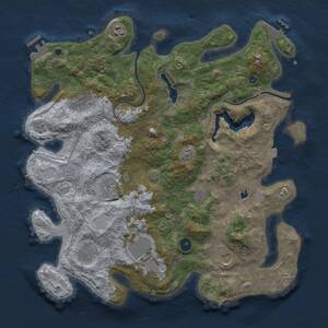 Thumbnail Rust Map: Procedural Map, Size: 4000, Seed: 1935076097, 14 Monuments