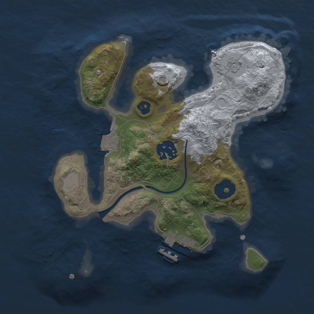 Rust Map: Procedural Map, Size: 2350, Seed: 2742007, 4 Monuments