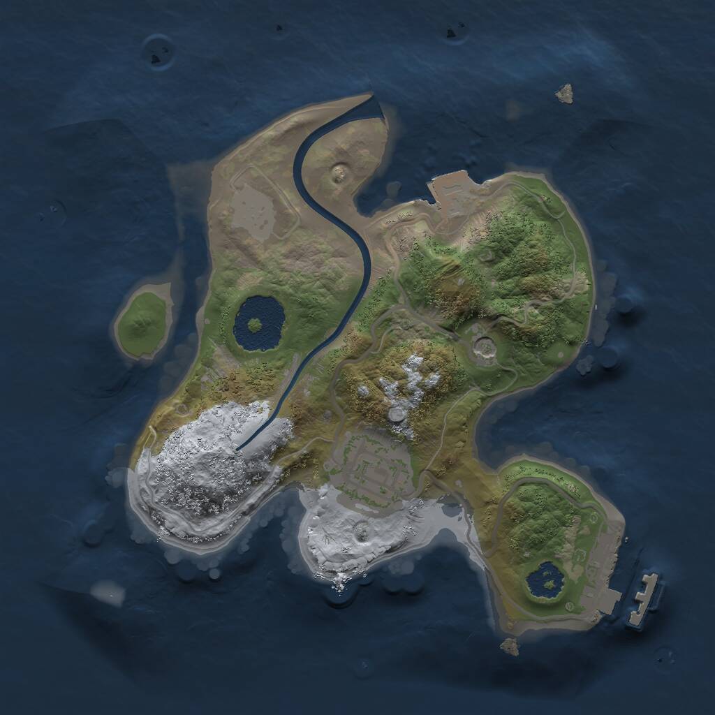 Rust Map: Procedural Map, Size: 2000, Seed: 89746, 4 Monuments