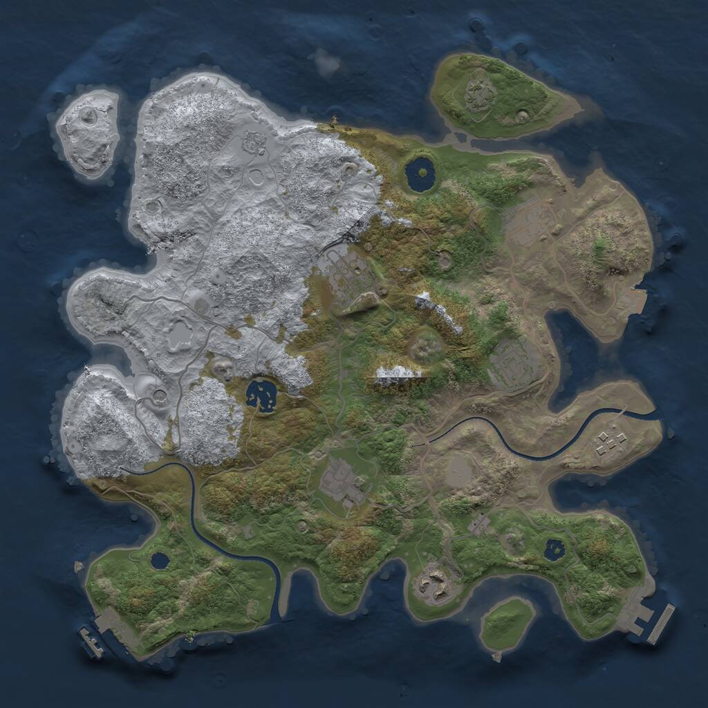 Rust Map: Procedural Map, Size: 3300, Seed: 1742692242, 13 Monuments