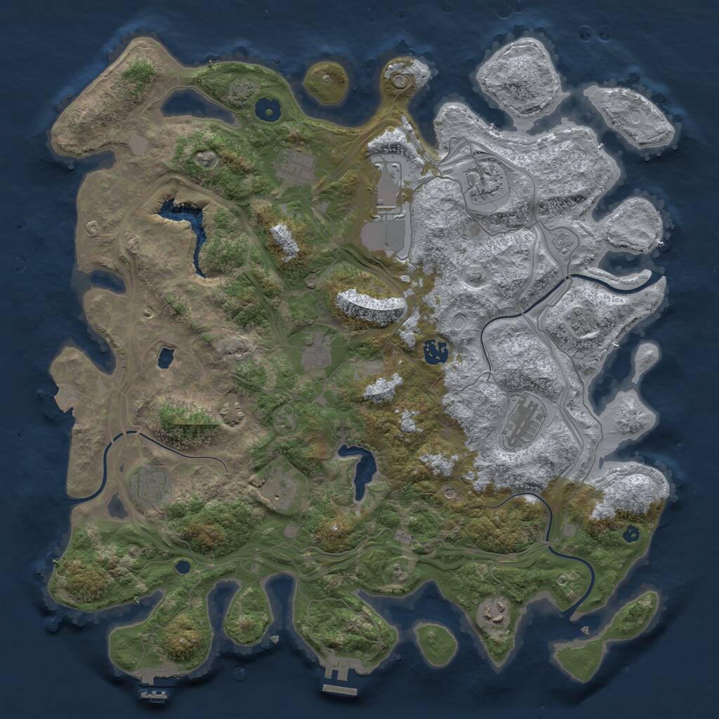 Rust Map: Procedural Map, Size: 4250, Seed: 478339954, 16 Monuments