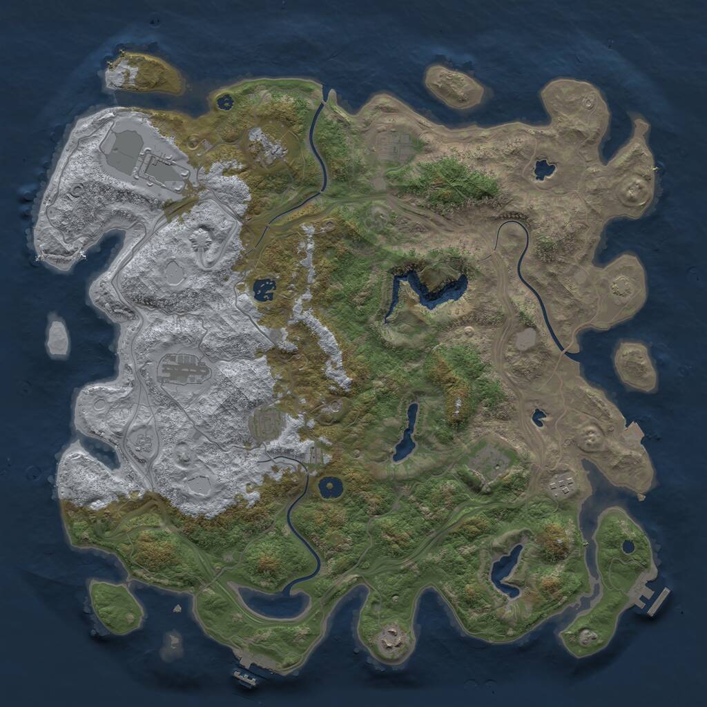 Rust Map: Procedural Map, Size: 4500, Seed: 3891, 15 Monuments