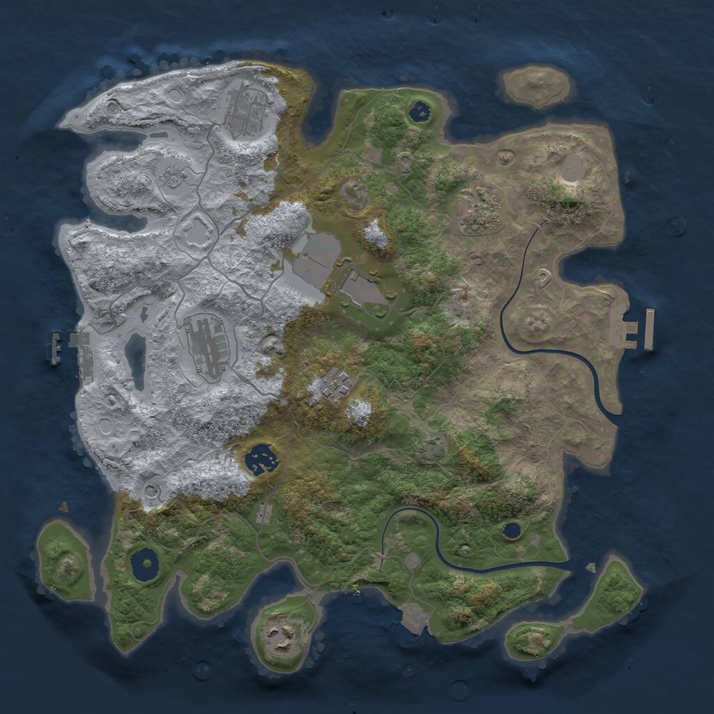 Rust Map: Procedural Map, Size: 3500, Seed: 259588684, 13 Monuments