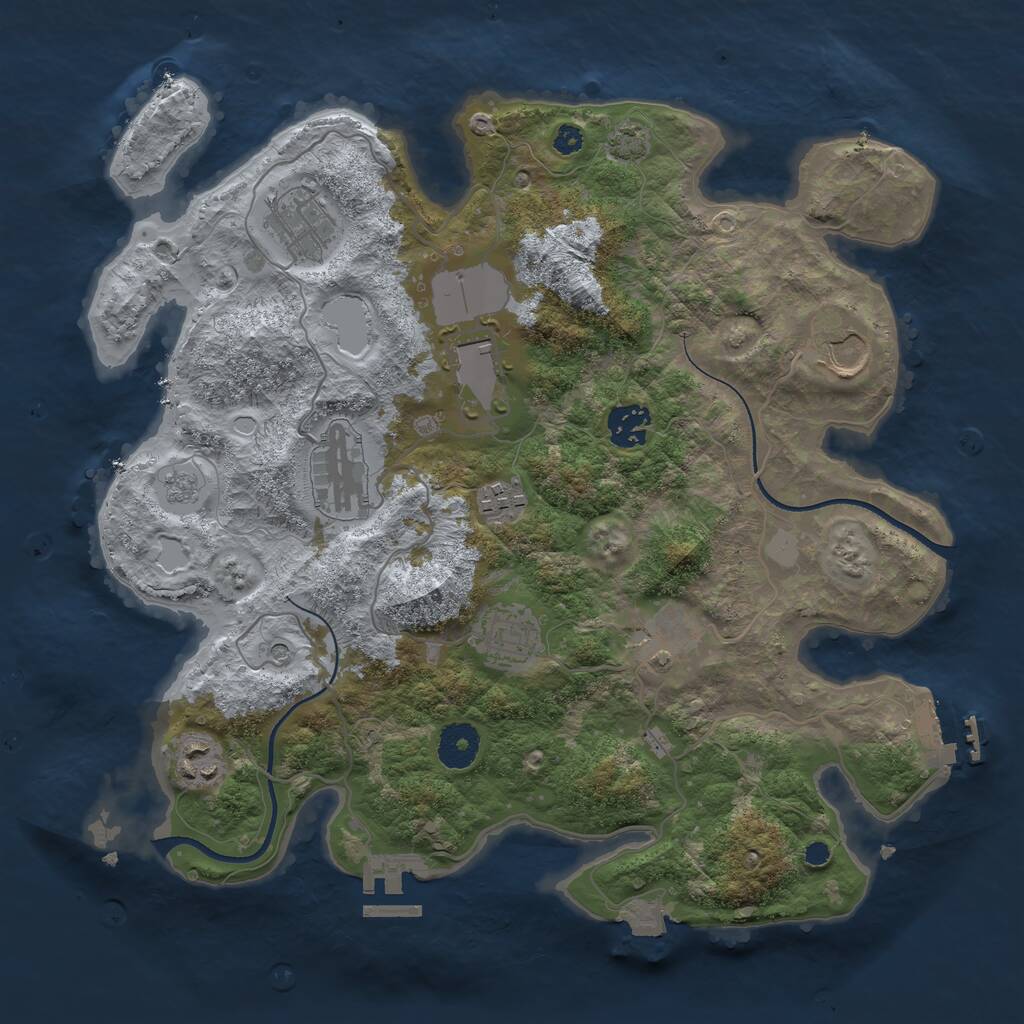 Rust Map: Procedural Map, Size: 3500, Seed: 1542116037, 15 Monuments
