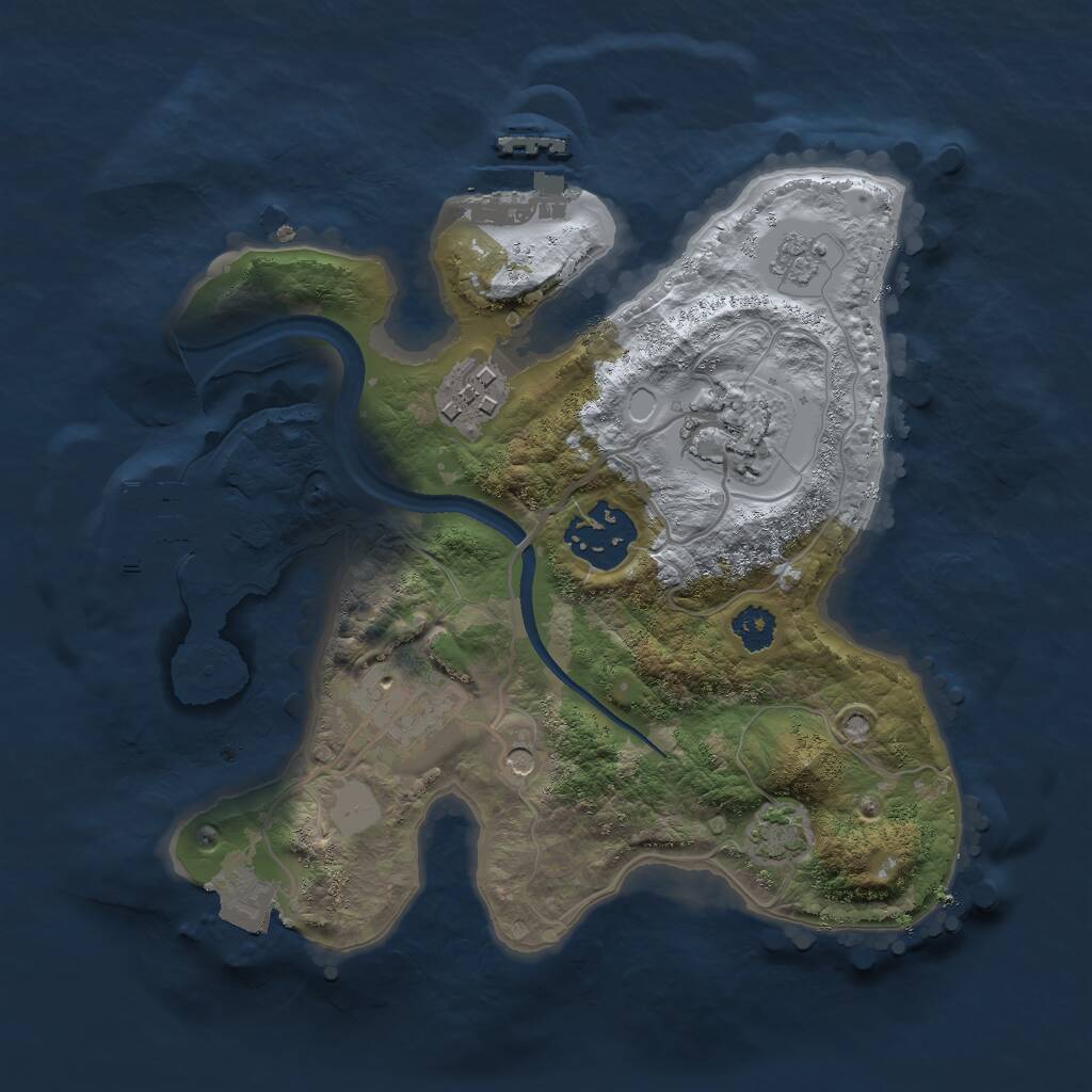 Rust Map: Procedural Map, Size: 2500, Seed: 58893, 10 Monuments