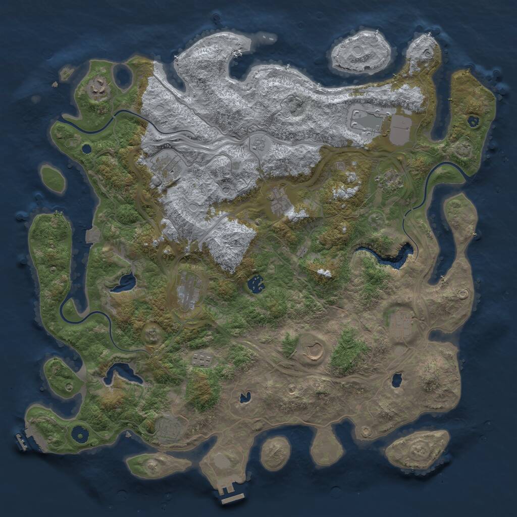 Rust Map: Procedural Map, Size: 4500, Seed: 1640689984, 17 Monuments