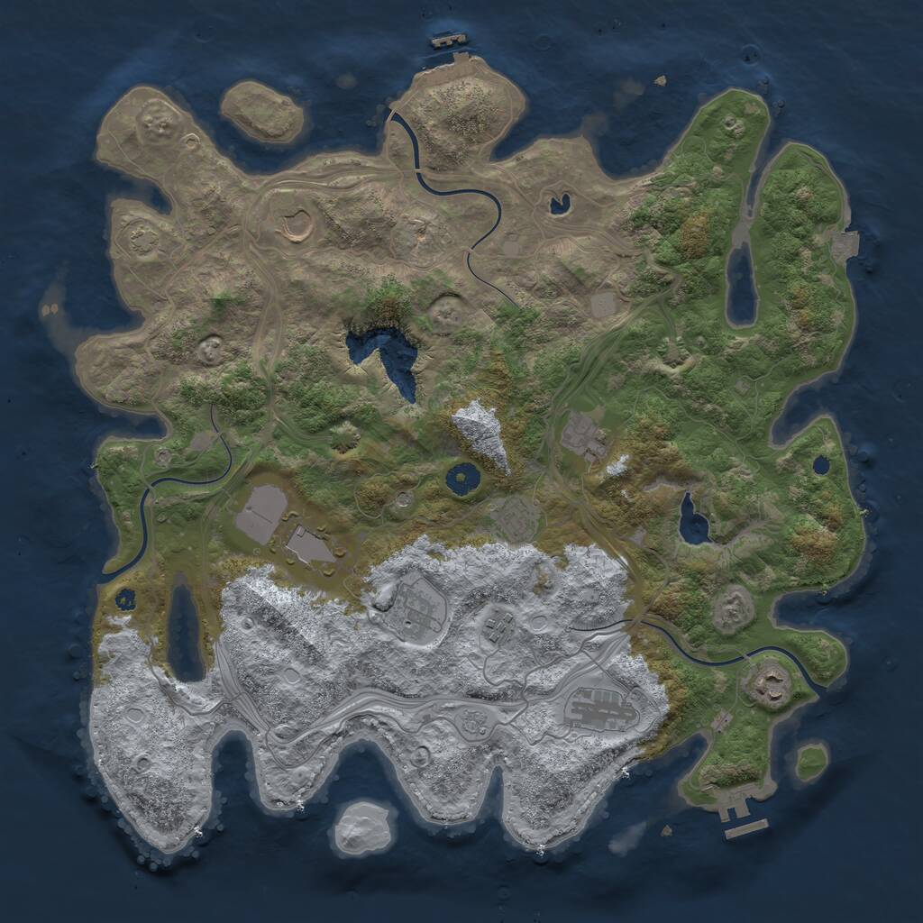 Rust Map: Procedural Map, Size: 4250, Seed: 1990464197, 14 Monuments