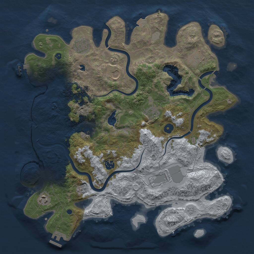 Rust Map: Procedural Map, Size: 4000, Seed: 1192130421, 15 Monuments