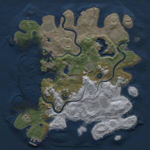 Thumbnail Rust Map: Procedural Map, Size: 4000, Seed: 1192130421, 15 Monuments