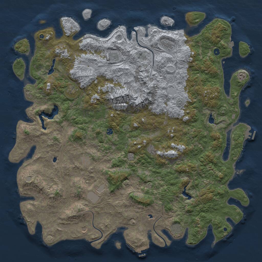 Rust Map: Procedural Map, Size: 6000, Seed: 1604412867, 17 Monuments