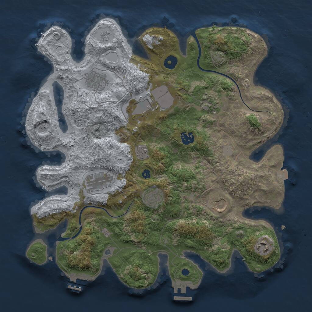 Rust Map: Procedural Map, Size: 3500, Seed: 1612309713, 15 Monuments