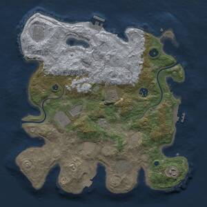 Thumbnail Rust Map: Procedural Map, Size: 3500, Seed: 73163, 13 Monuments