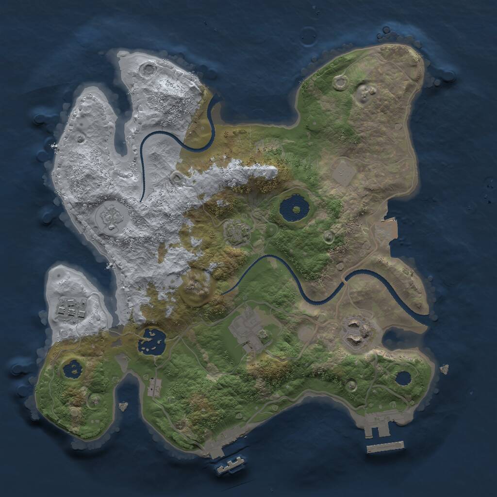 Rust Map: Procedural Map, Size: 2699, Seed: 7598, 9 Monuments