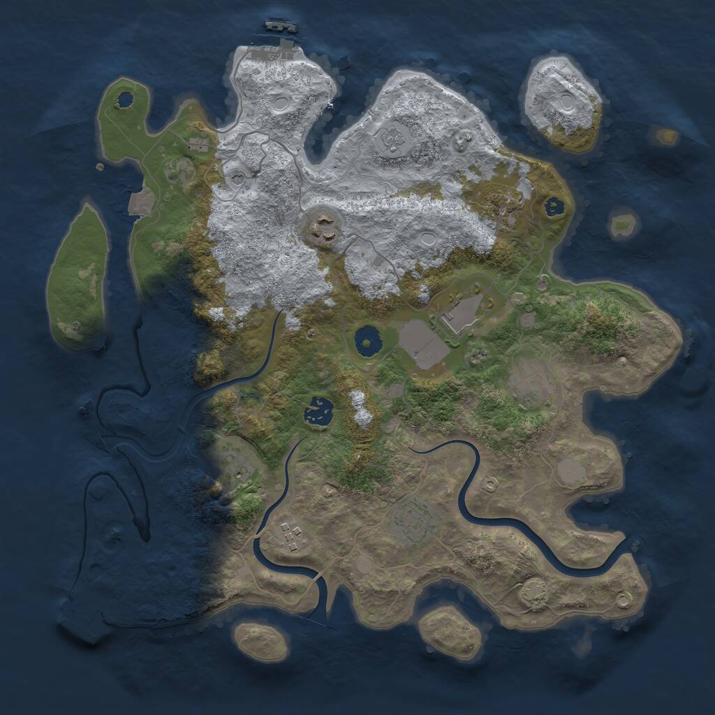 Rust Map: Procedural Map, Size: 3700, Seed: 12763182, 14 Monuments