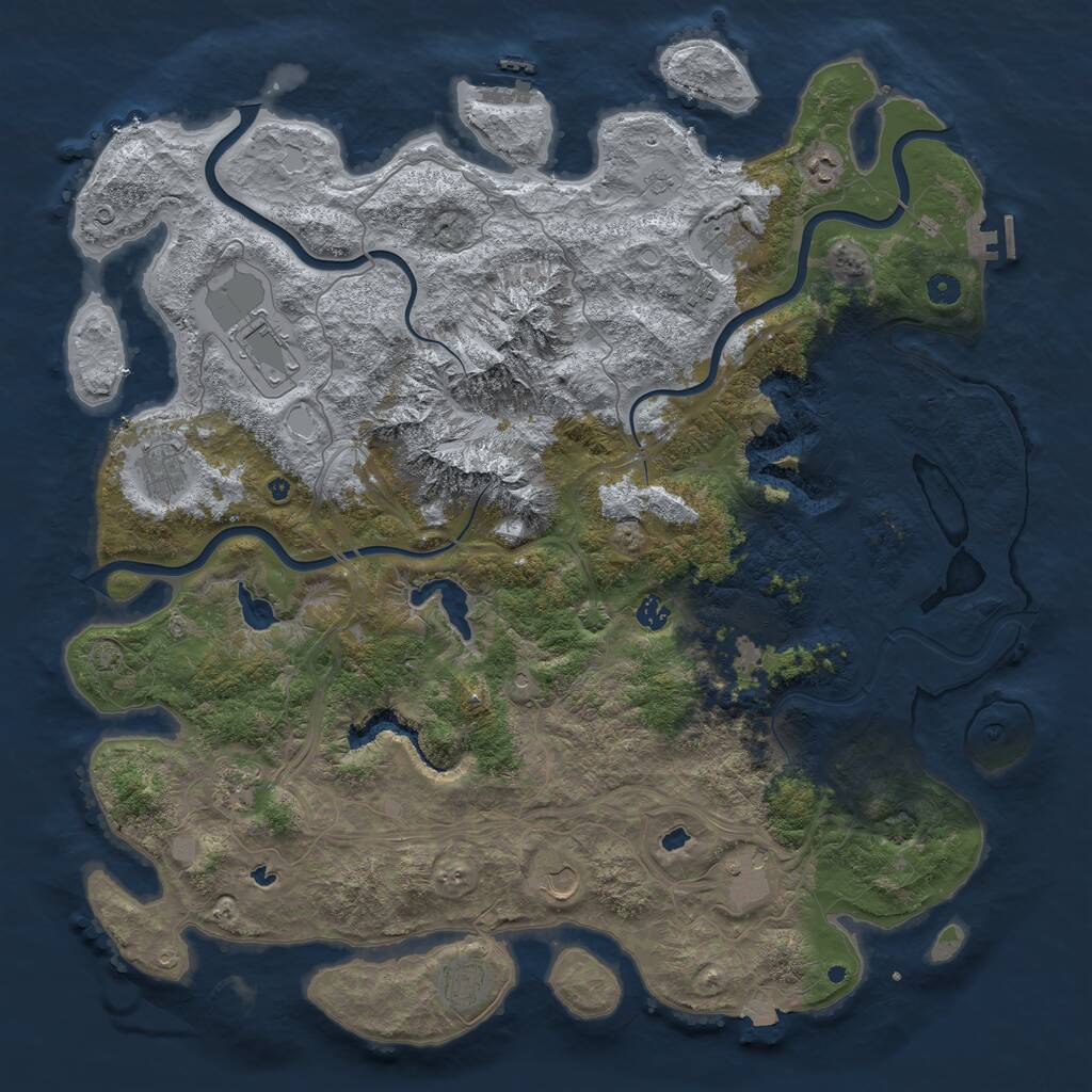 Rust Map: Procedural Map, Size: 5000, Seed: 128347212, 17 Monuments