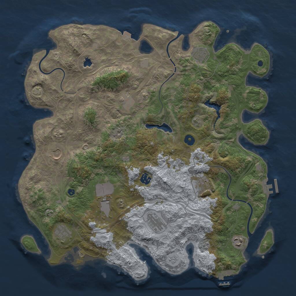 Rust Map: Procedural Map, Size: 4250, Seed: 350914301, 16 Monuments