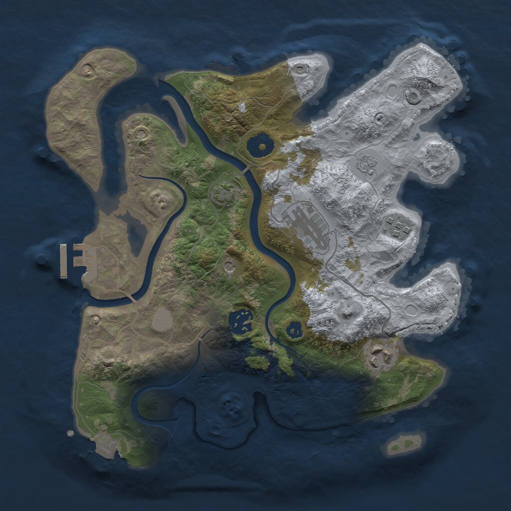Rust Map: Procedural Map, Size: 3000, Seed: 68573, 9 Monuments