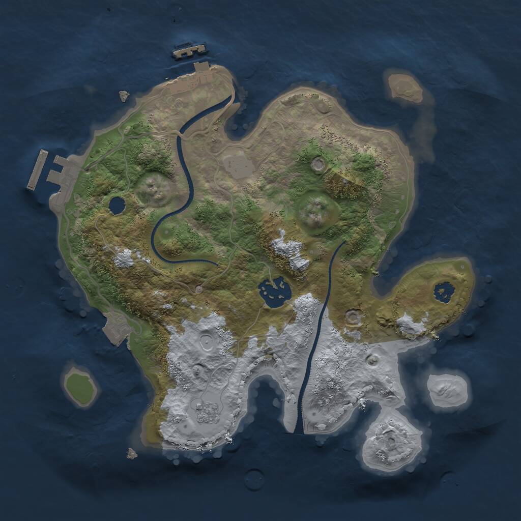 Rust Map: Procedural Map, Size: 2531, Seed: 50000, 5 Monuments