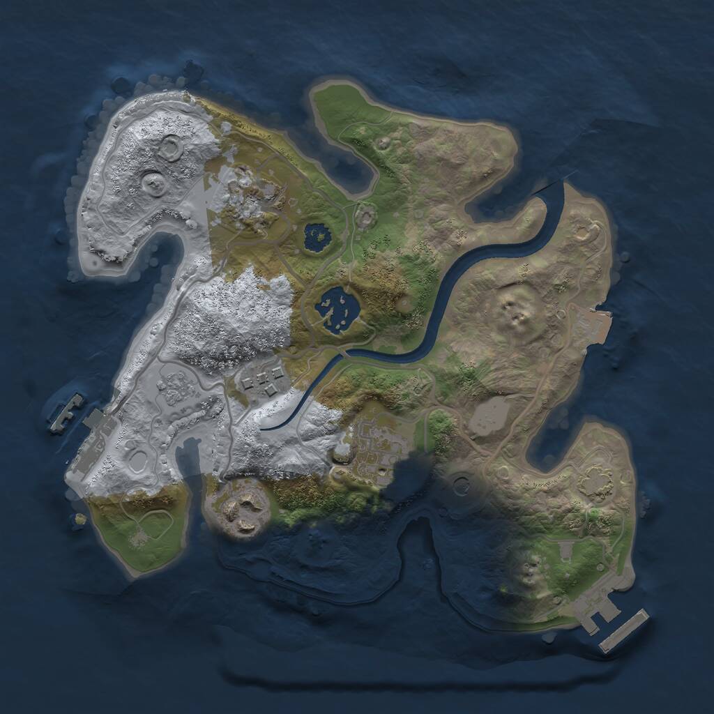 Rust Map: Procedural Map, Size: 2500, Seed: 32165430, 11 Monuments