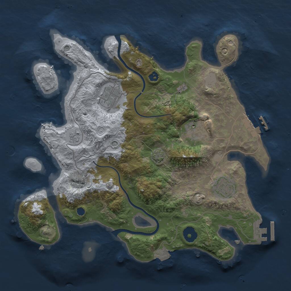 Rust Map: Procedural Map, Size: 3000, Seed: 29196, 9 Monuments