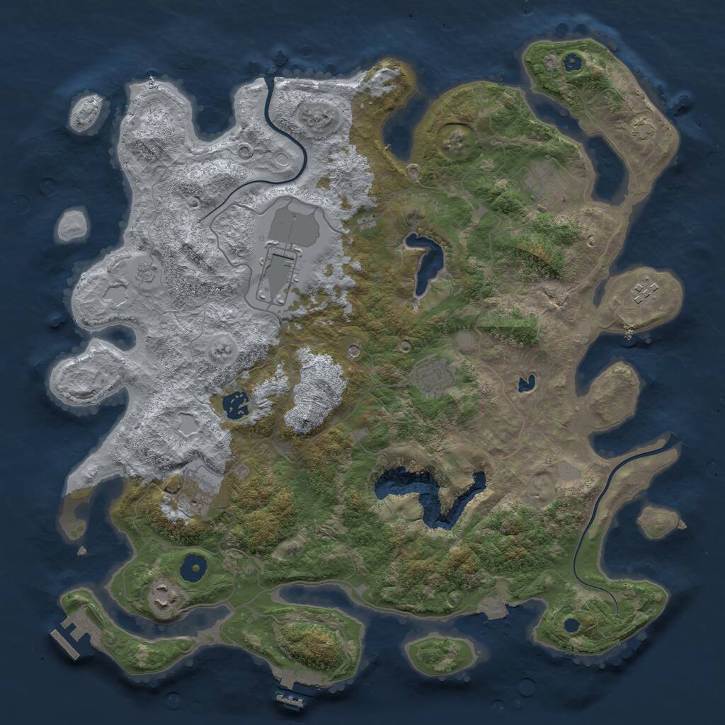 Rust Map: Procedural Map, Size: 4000, Seed: 634244, 13 Monuments