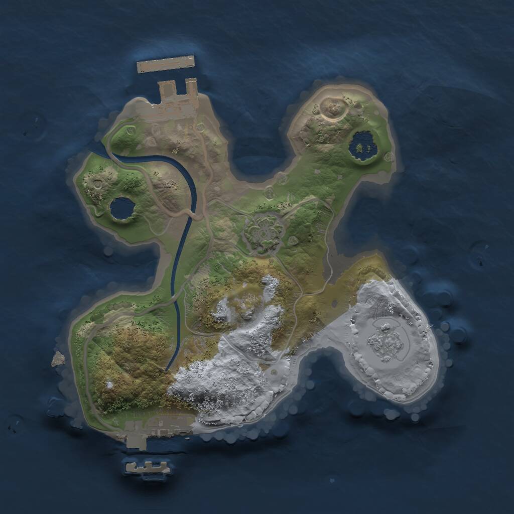 Rust Map: Procedural Map, Size: 1800, Seed: 400720366, 5 Monuments