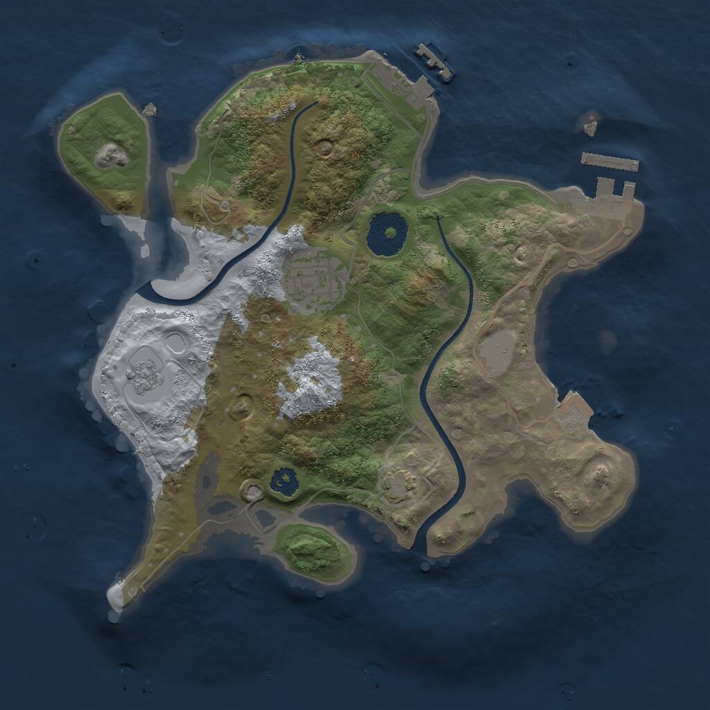 Rust Map: Procedural Map, Size: 2500, Seed: 2007, 6 Monuments
