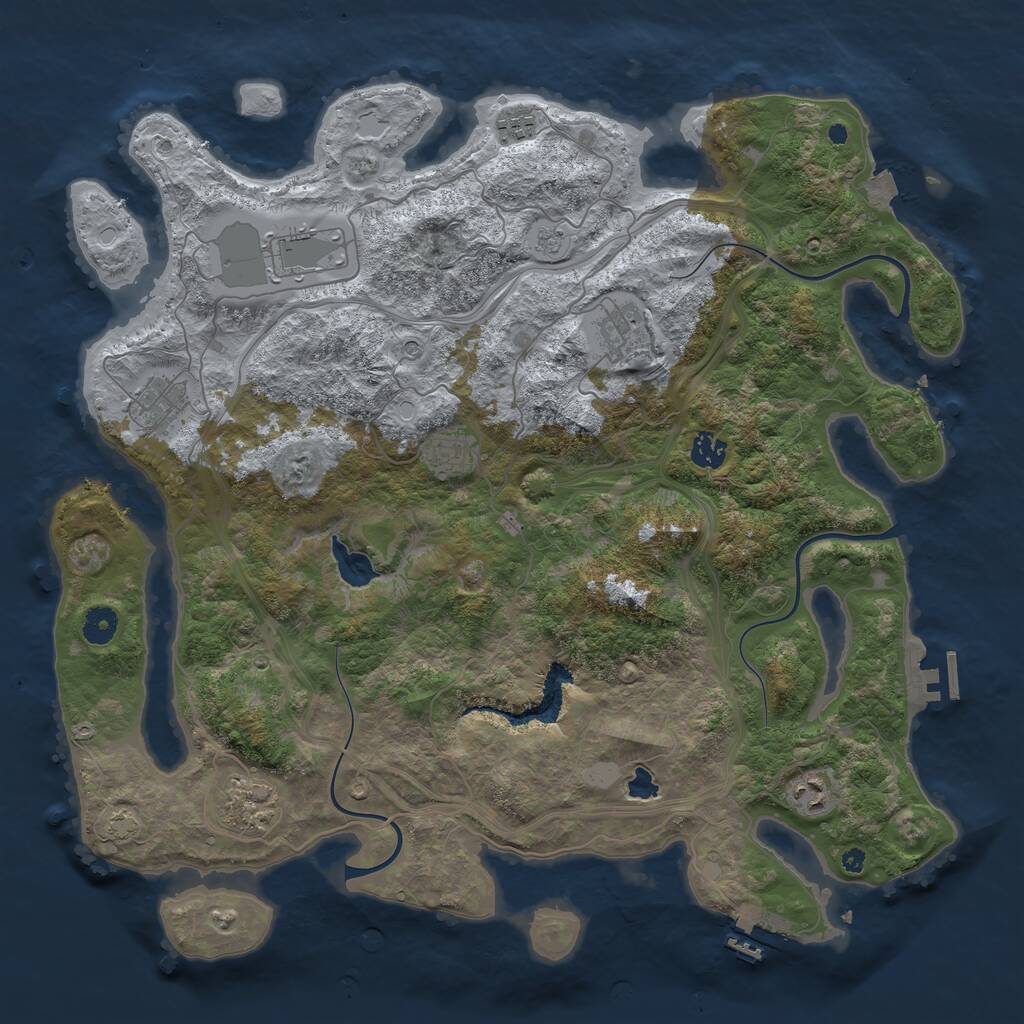 Rust Map: Procedural Map, Size: 4250, Seed: 2319, 14 Monuments