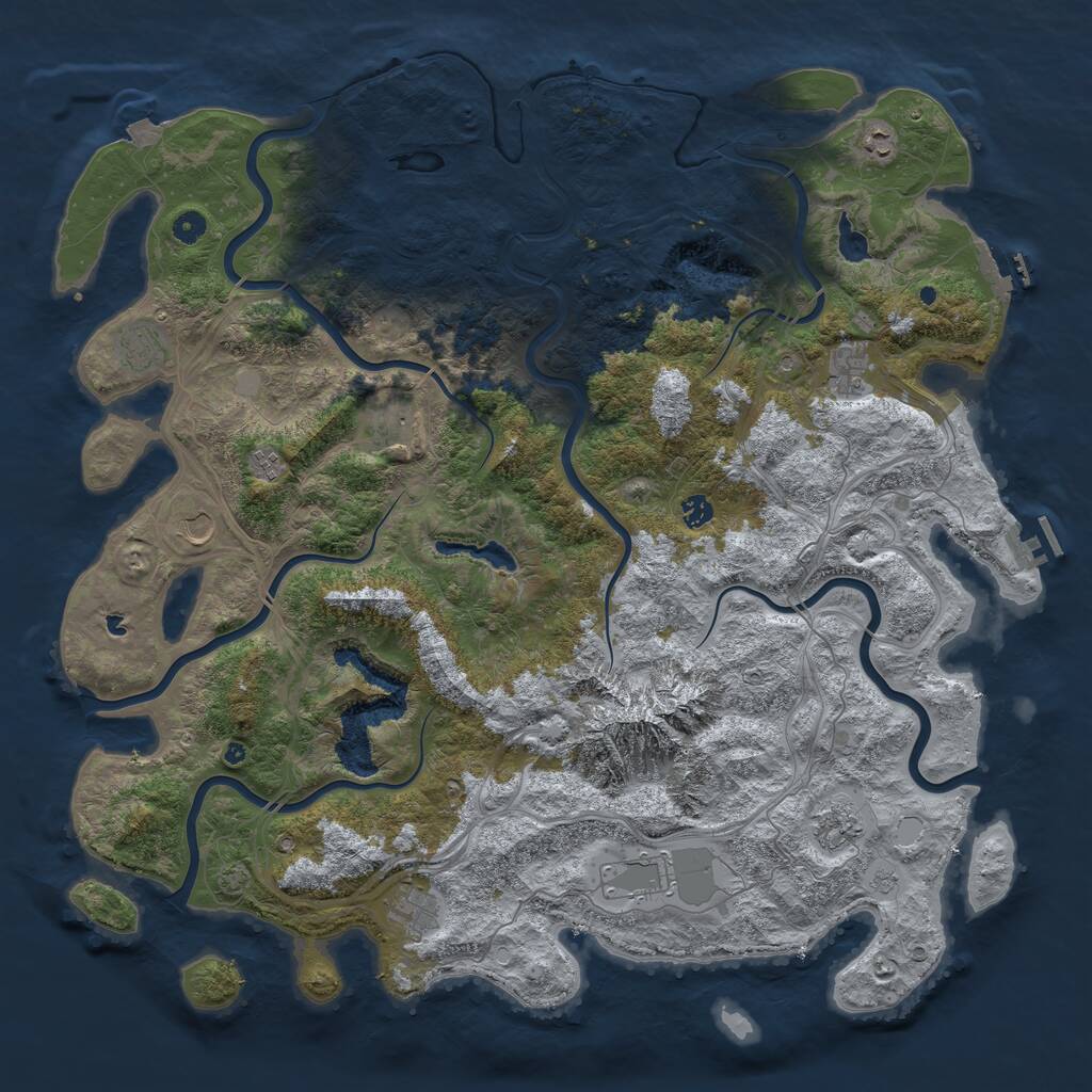 Rust Map: Procedural Map, Size: 5100, Seed: 1231337, 16 Monuments