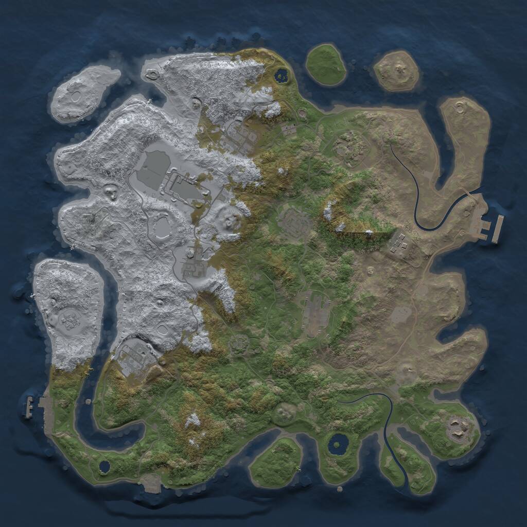 Rust Map: Procedural Map, Size: 3750, Seed: 256908898, 14 Monuments