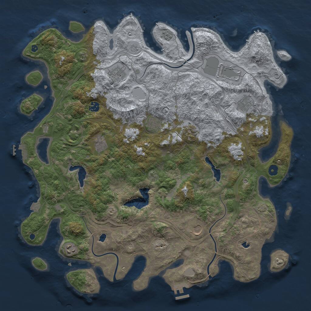 Rust Map: Procedural Map, Size: 4500, Seed: 12899, 16 Monuments