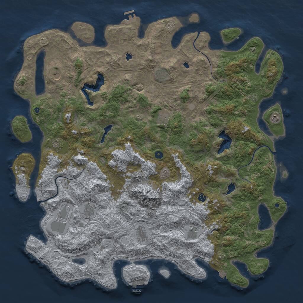Rust Map: Procedural Map, Size: 5650, Seed: 6738, 17 Monuments