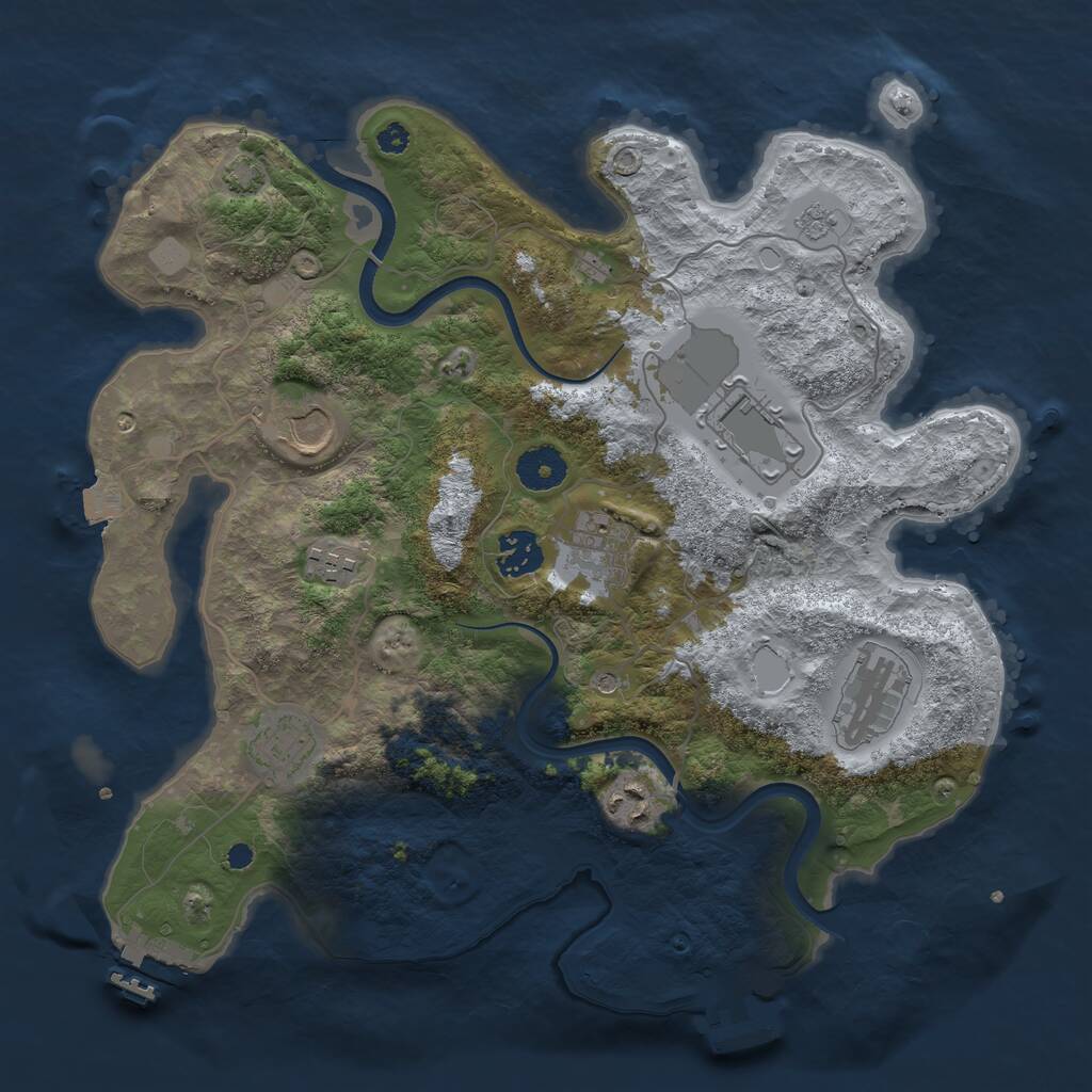 Rust Map: Procedural Map, Size: 3500, Seed: 1750827736, 14 Monuments