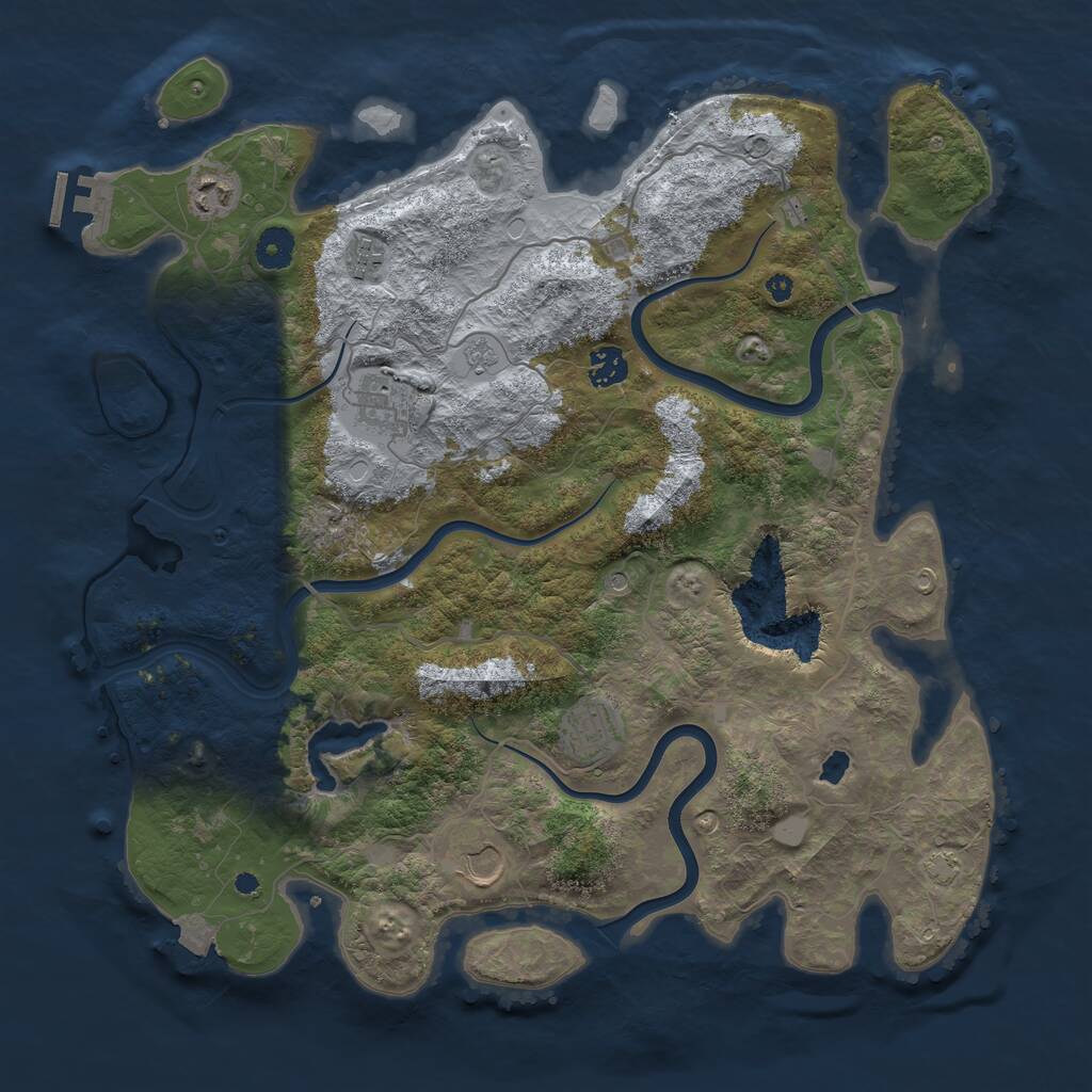 Rust Map: Procedural Map, Size: 4000, Seed: 999416171, 11 Monuments