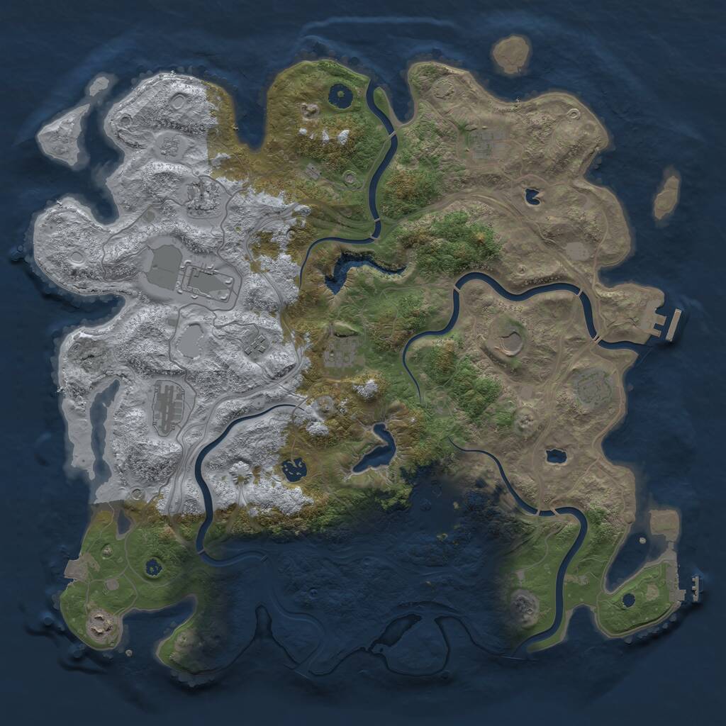 Rust Map: Procedural Map, Size: 4500, Seed: 19673, 17 Monuments