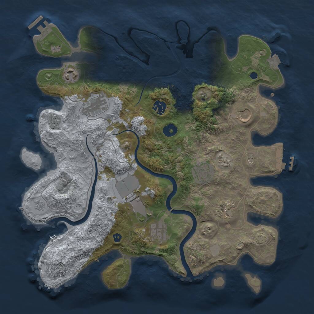 Rust Map: Procedural Map, Size: 3500, Seed: 159460162, 15 Monuments