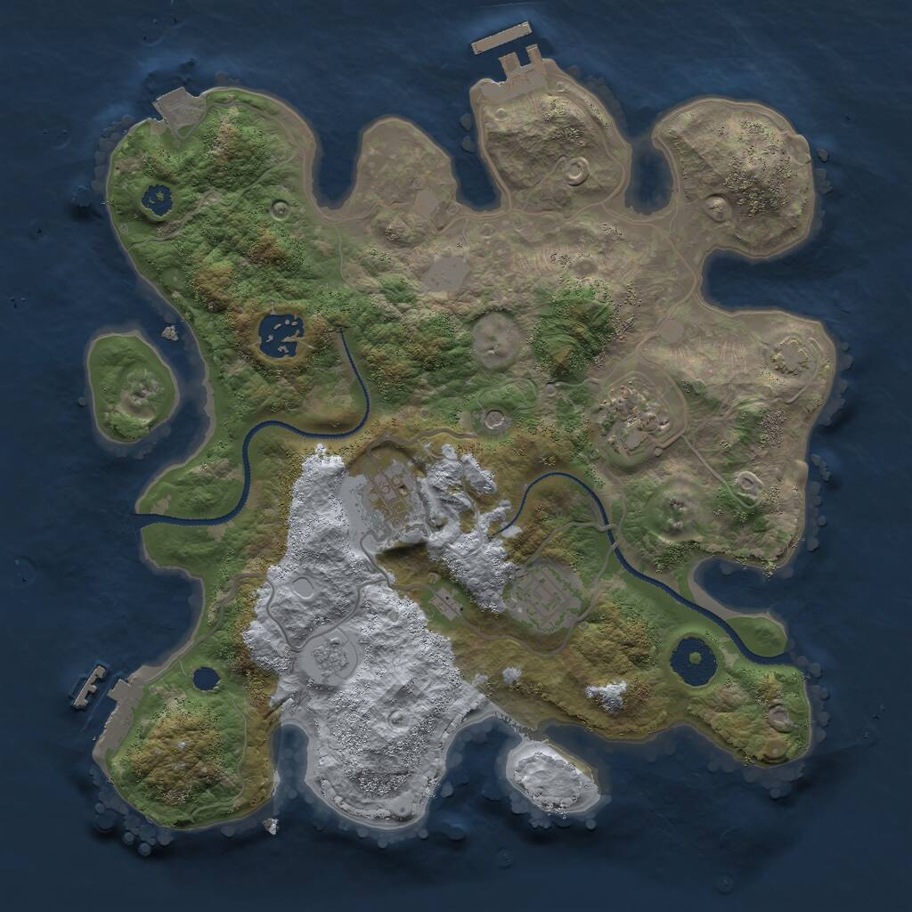 Rust Map: Procedural Map, Size: 3000, Seed: 97142, 10 Monuments