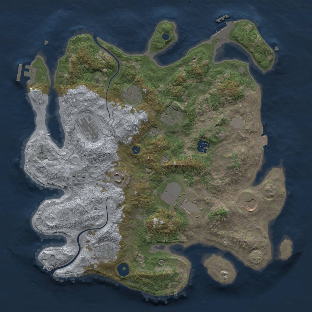 Rust Map: Procedural Map, Size: 3700, Seed: 45987016, 15 Monuments